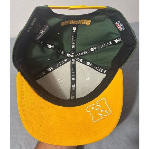 New Era Green Bay Packers 9Fifty NFL Historic Gold Snapback Hat Cap - Picture 7 of 8